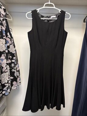 Calvin Klein Black Sleeveless Midi Fit-and-Flare Dress